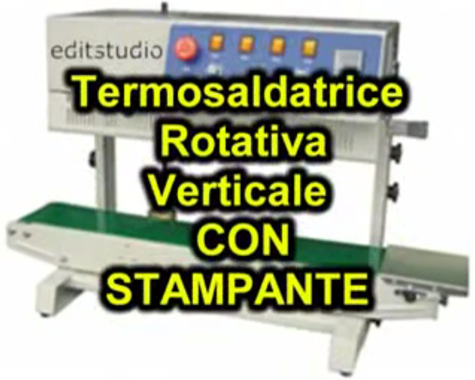 Termosaldatrice rotativa per sacchi grandi con marcatore e contapezzi